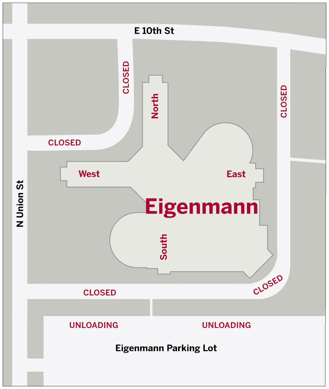 Map showing move in directions for Eigenmann