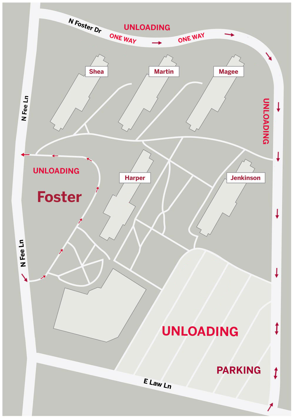 Map showing move in directions for Foster