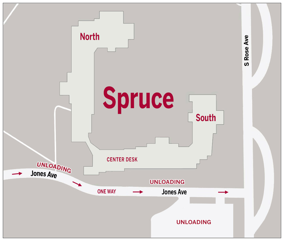 Map showing move in directions for Spruce